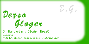 dezso gloger business card